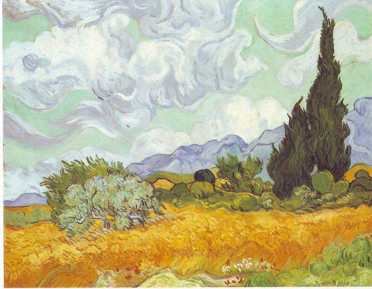 Vincent Van Gogh Cornfield with Cypresses oil painting image